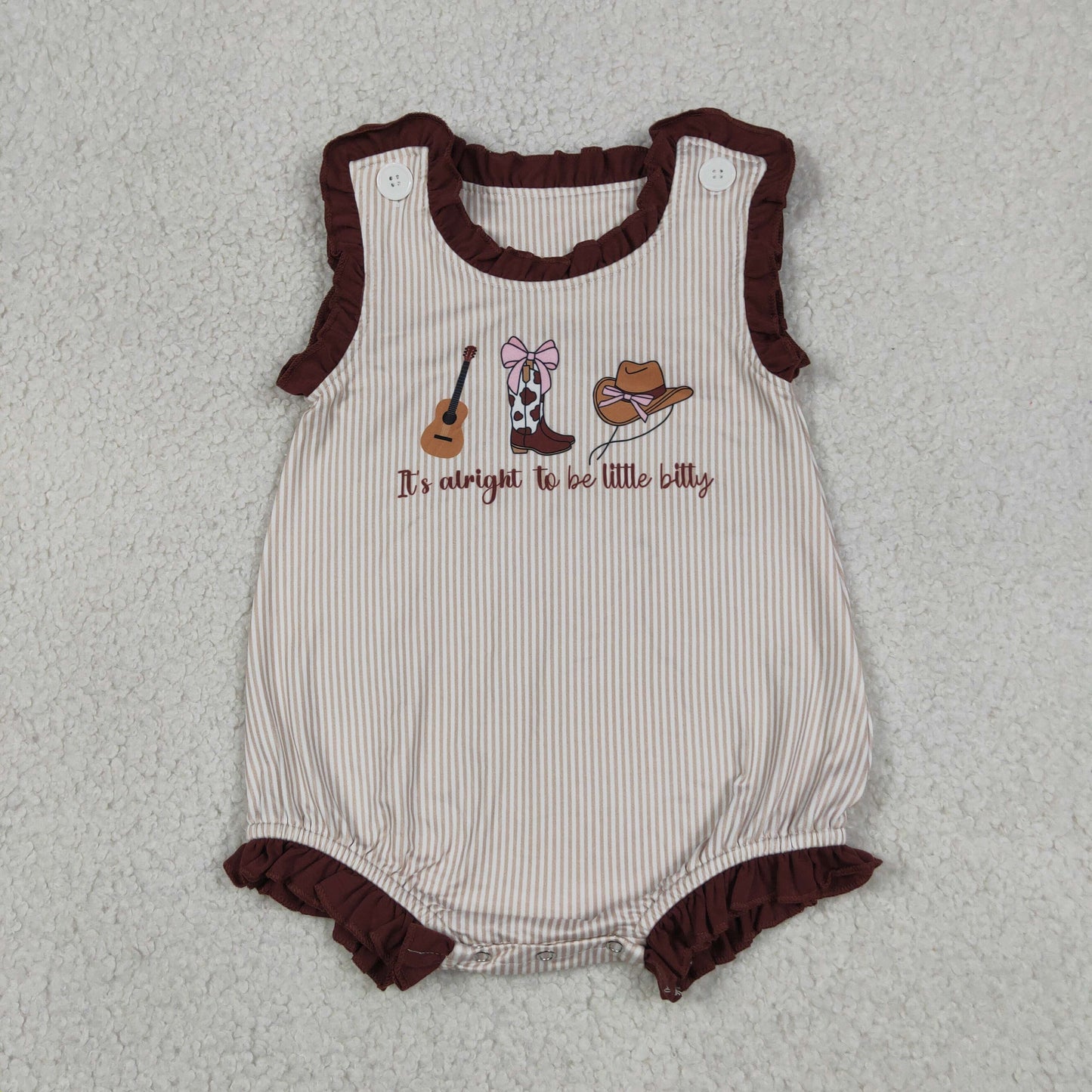 It's Alright To be Little Bitty Sibling Shorts Set Romper Western Styles