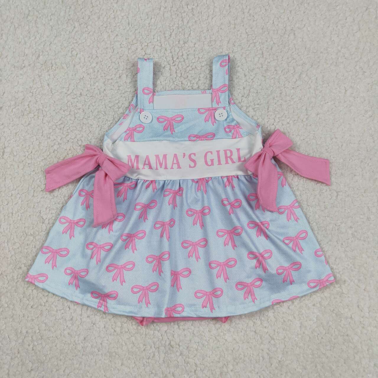 SR3426 MAMAS GIRL Bows Skirted Baby Girls Summer Romper