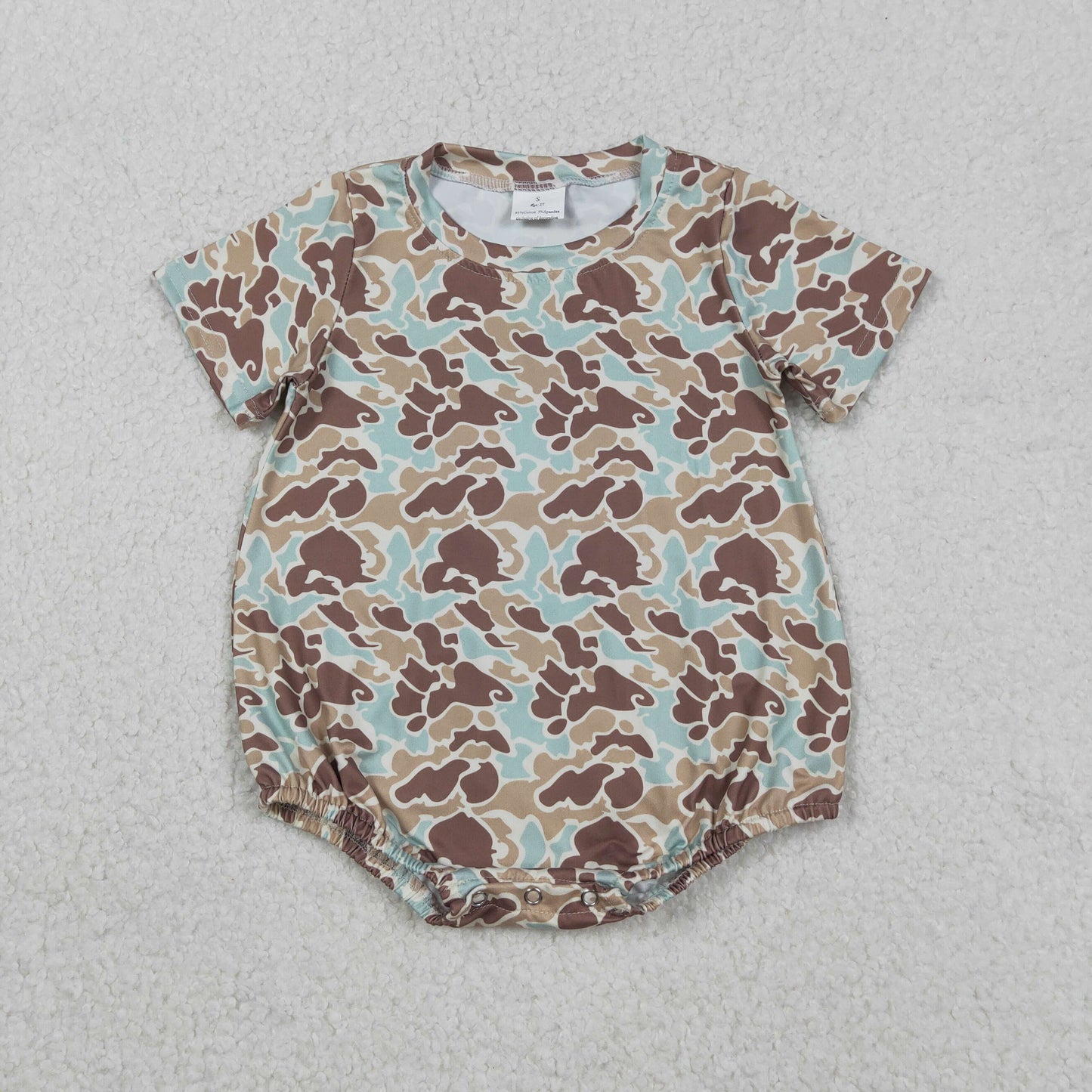 Sibling Baby Boys Hunting Camo Short Sleeve Bubble Romper