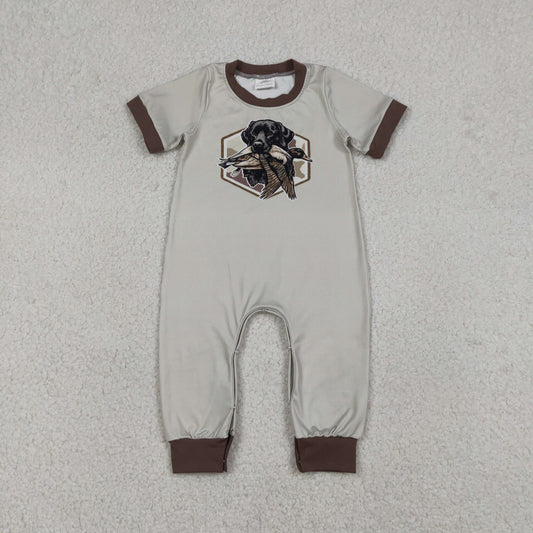 Sibling Baby Boys Short Sleeve Duck Dogs Hunting Pants Rompers