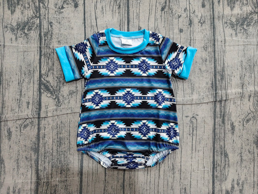 Baby Boys Short Sleeve Western Aztec Rompers Preorder