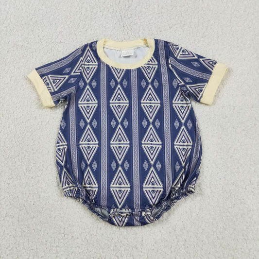 SR3713  Aztec Navy Baby Boys Summer Western Romper