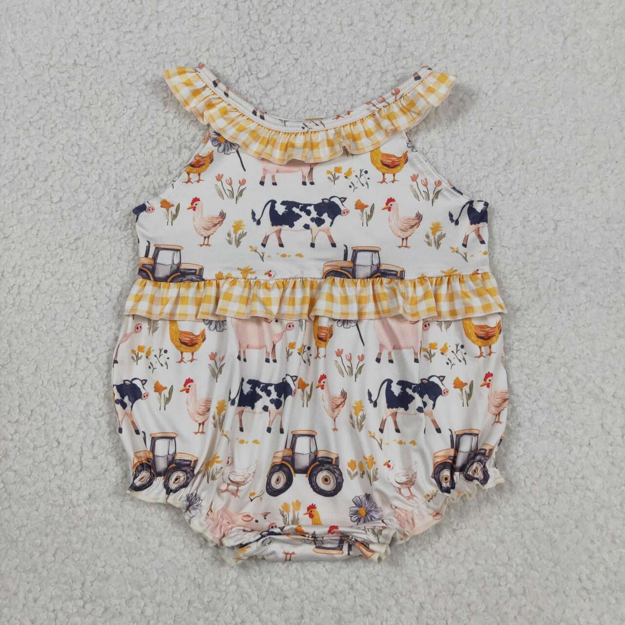 Baby Girls Sibling Summer Farm Animal Print Clothes