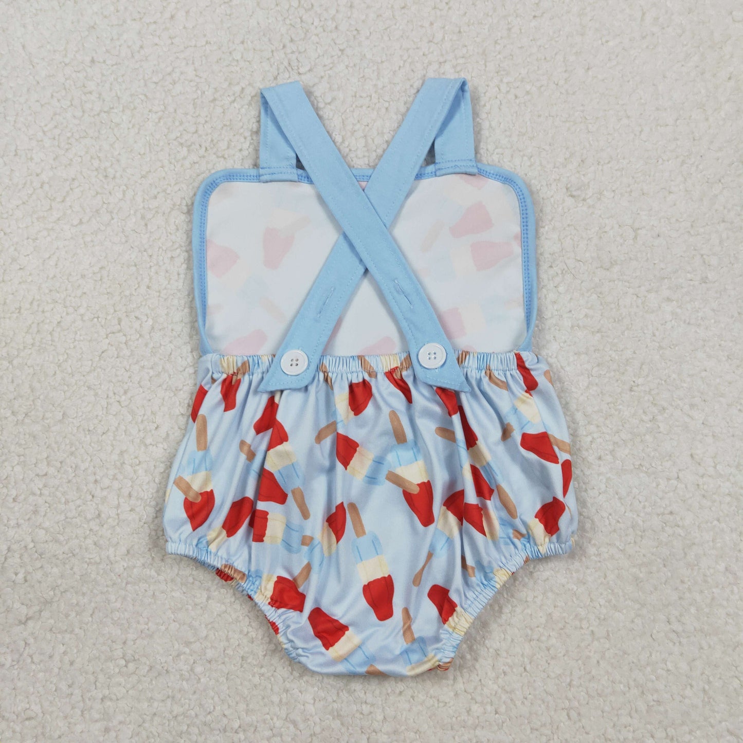 Sibling Baby Boys Popsicle Shirt Top Pockets Short 4th of July Clothes Set Strap Rompers