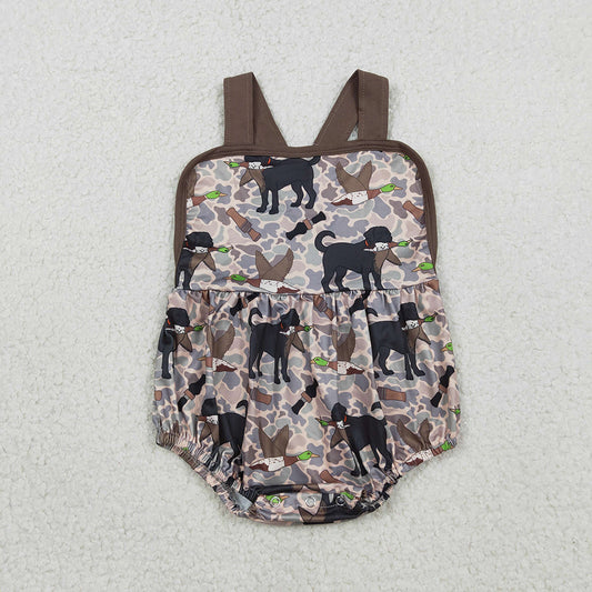 SR3928 Dog Duck Camo Hunting Print Baby Boys Summer Strap Summer