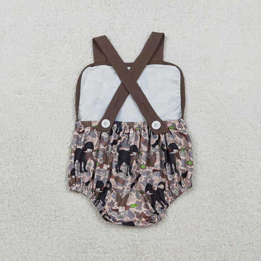 SR3928 Dog Duck Camo Hunting Print Baby Boys Summer Strap Summer