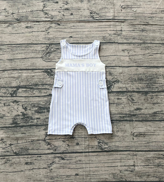 SR3972 Preorder MAMAS BOY Stripes Print Baby Boys Sleeveless Romper