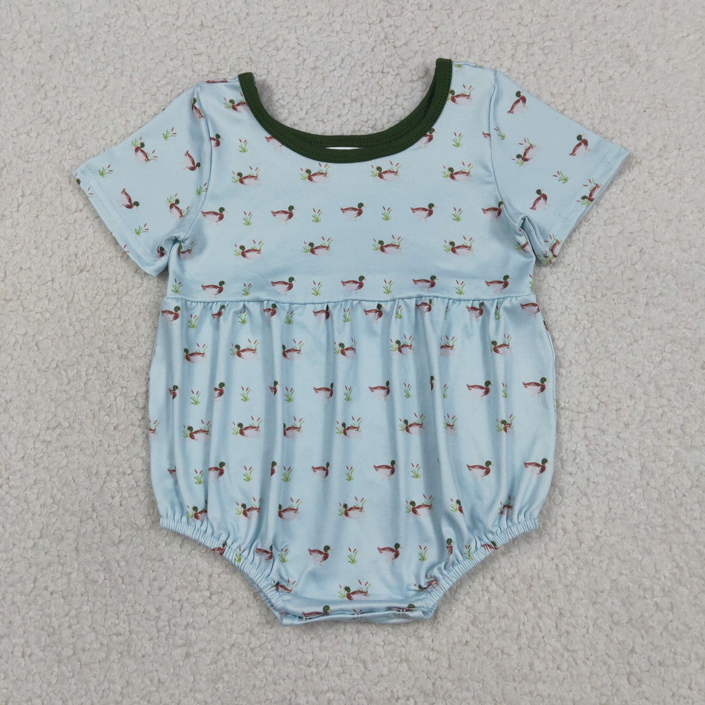 Sibling Baby Boys Girls Ducks Hunting Shorts Set Pockets Knee Length Dress Rompers