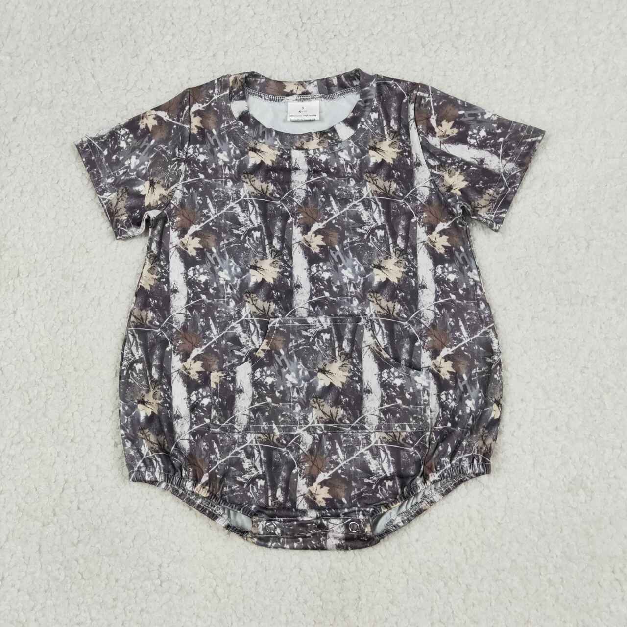 SR4059 Branch Camo Print Baby Boys Summer Romper