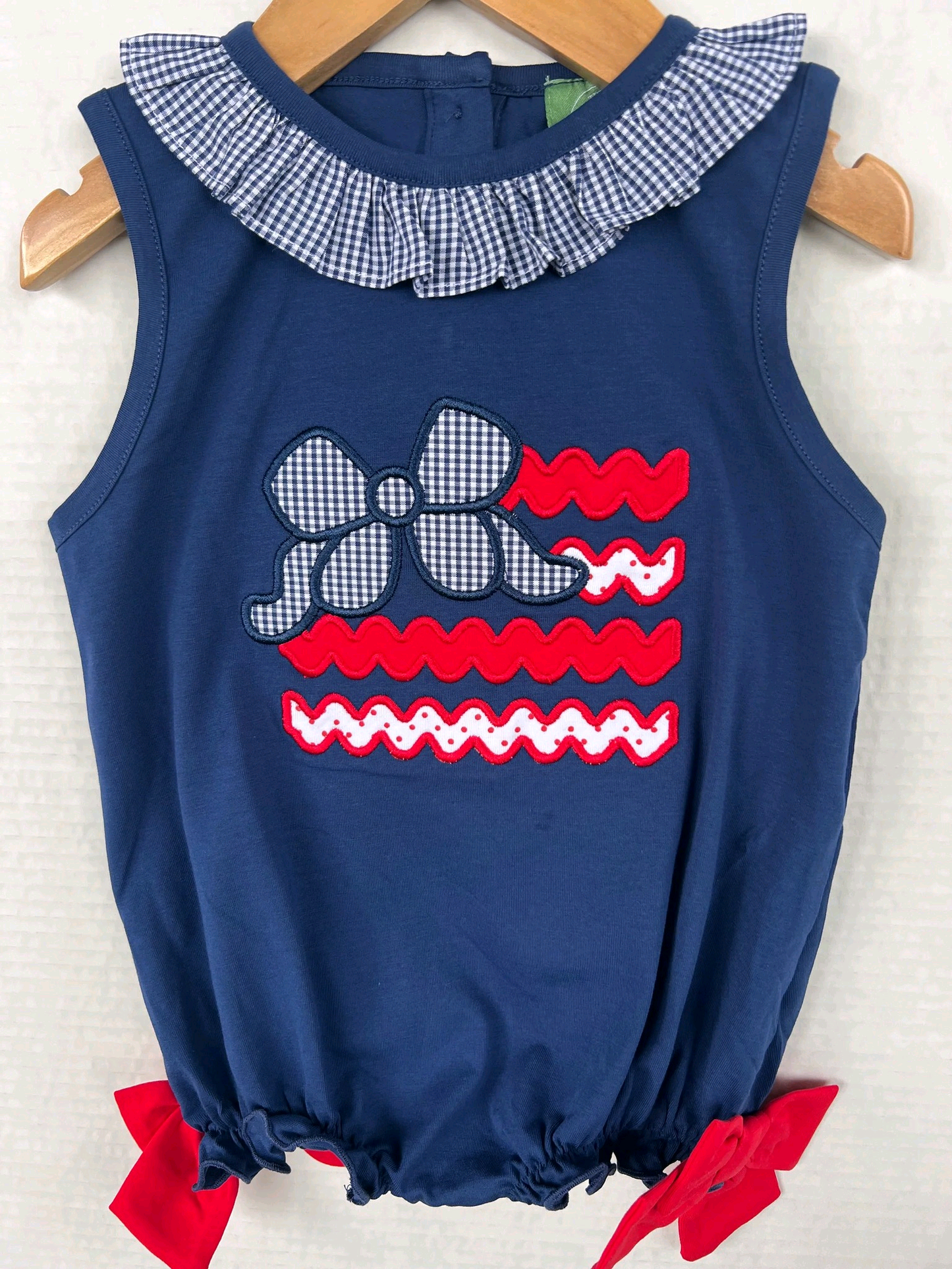 3.23 SR4152 Baby Girls July 4th Bow Romper Preorder