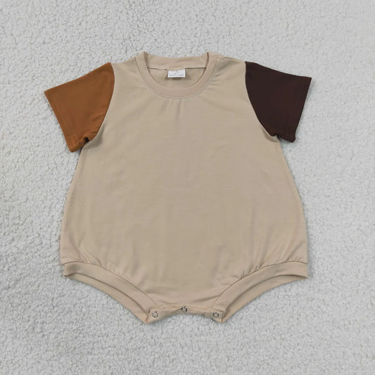 Sibling Baby Kids Short Sleeve Colorful Patchwork Rompers
