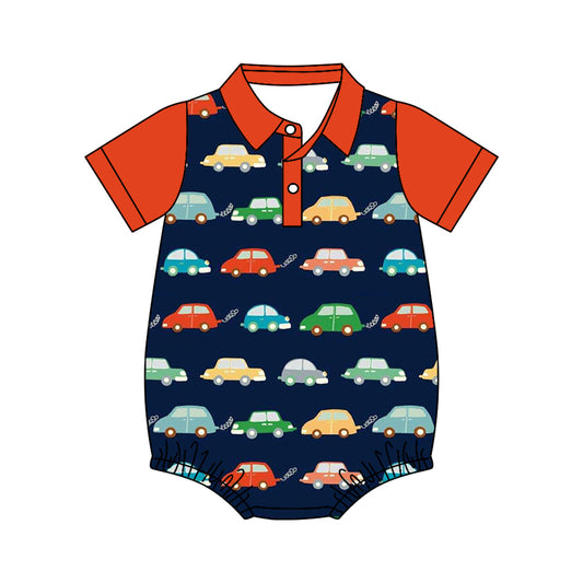 4.11 SR4175 Preorder Car Print Baby Boys Summer Romper