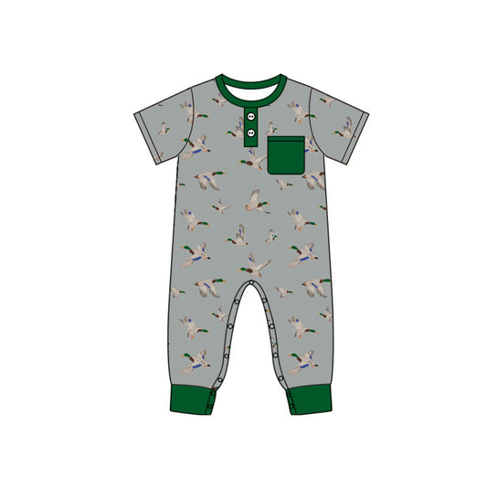 4.17 SR4204 Preorder Duck Pocket Baby Boys Summer Romper