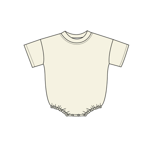 4.29 Baby Girls Boys Short Sleeve Cream Bubble Romper Preorder