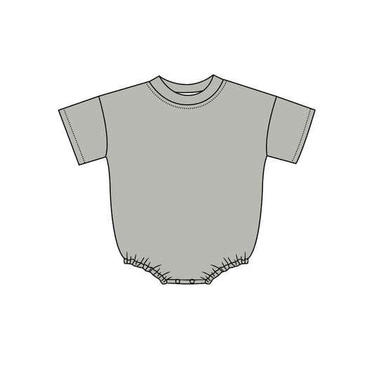 4.29 Baby Girls Boys Short Sleeve Light Grey Bubble Romper Preorder