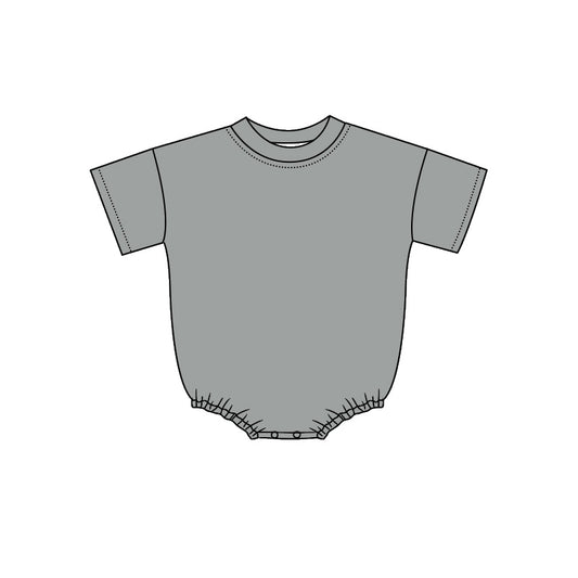 4.29 Baby Girls Boys Short Sleeve Grey Bubble Romper Preorder