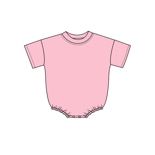 4.29 Baby Girls Boys Short Sleeve Light Pink Bubble Romper Preorder