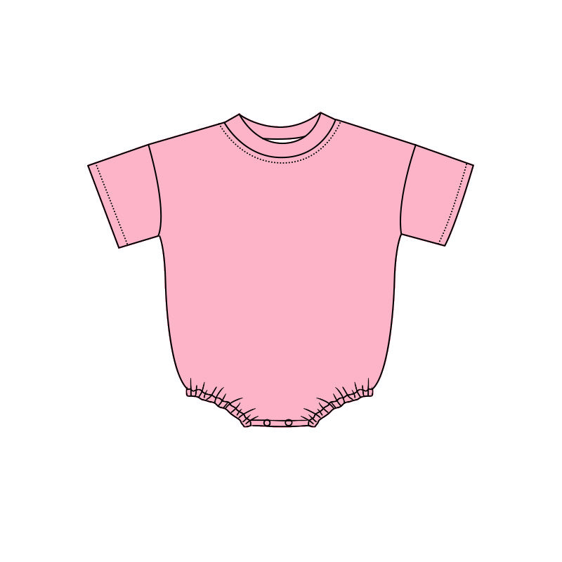 4.29 Baby Girls Boys Short Sleeve Blush Pink  Bubble Romper Preorder