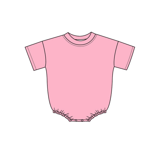 4.29 Baby Girls Boys Short Sleeve Blush Pink  Bubble Romper Preorder
