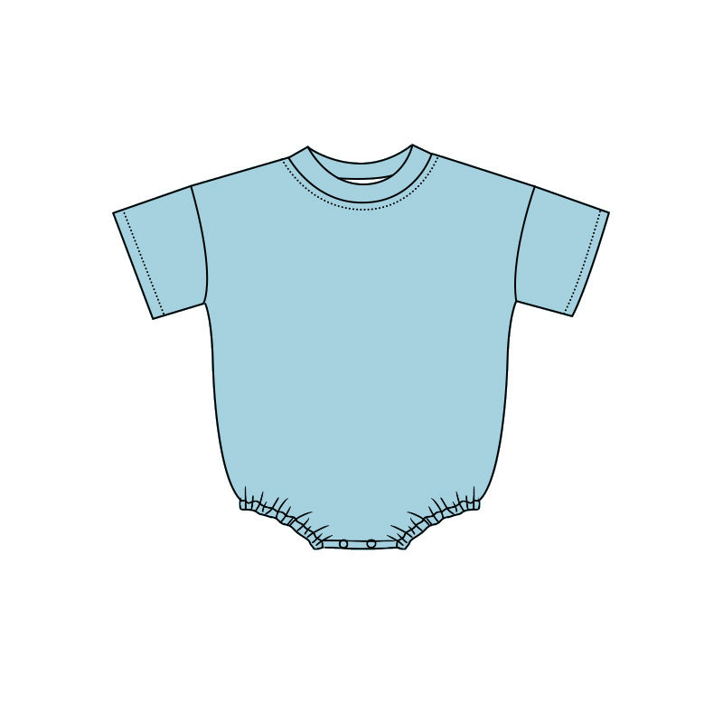 4.29 Baby Girls Boys Short Sleeve Light Blue  Romper Preorder