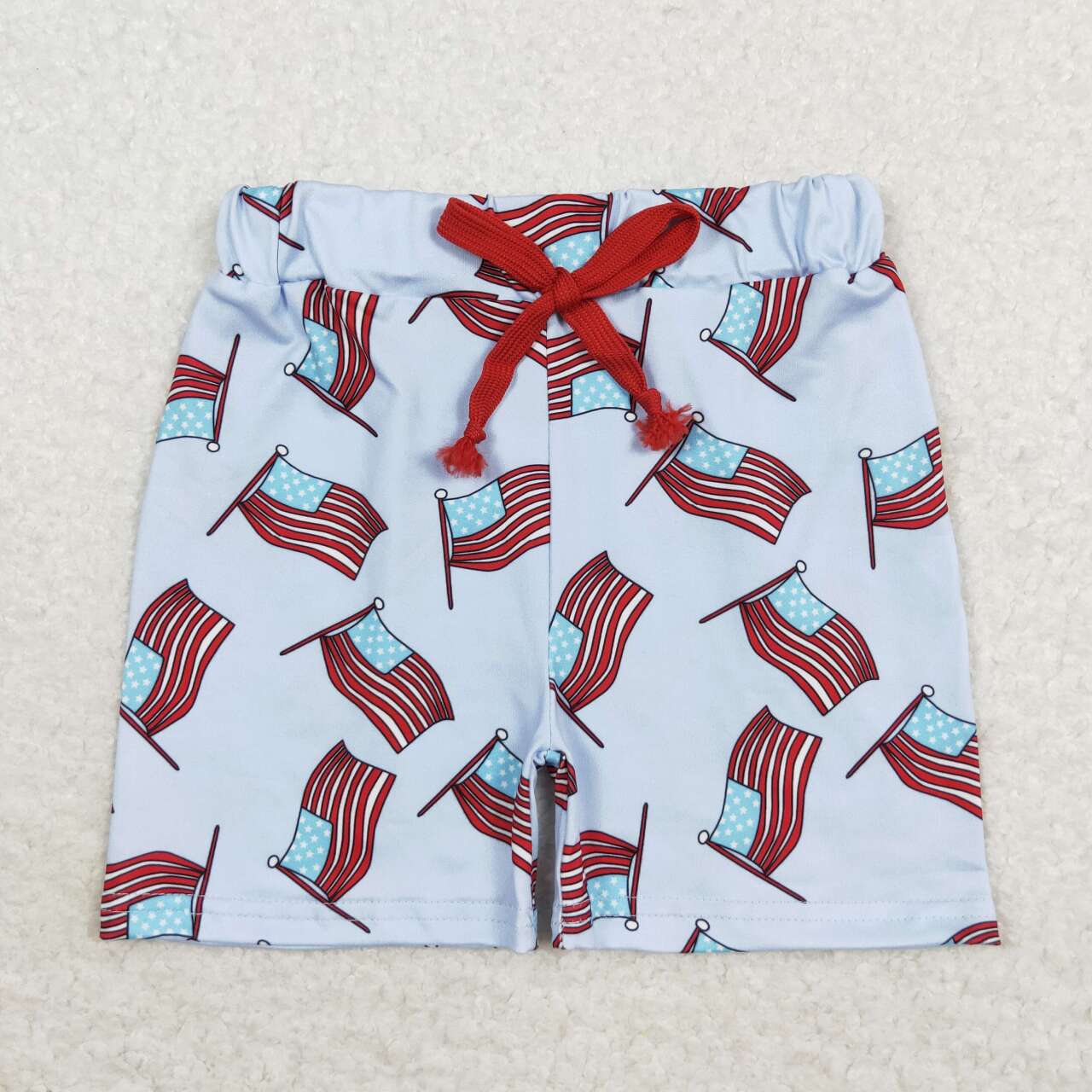 SS0174 Flag Print Kids 4th of July Bottom Shorts