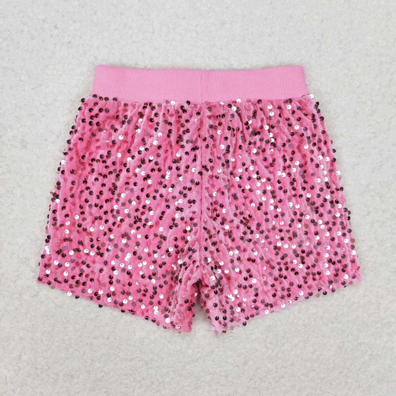 SS0350 Pink Baby Girls Sequins Shorts
