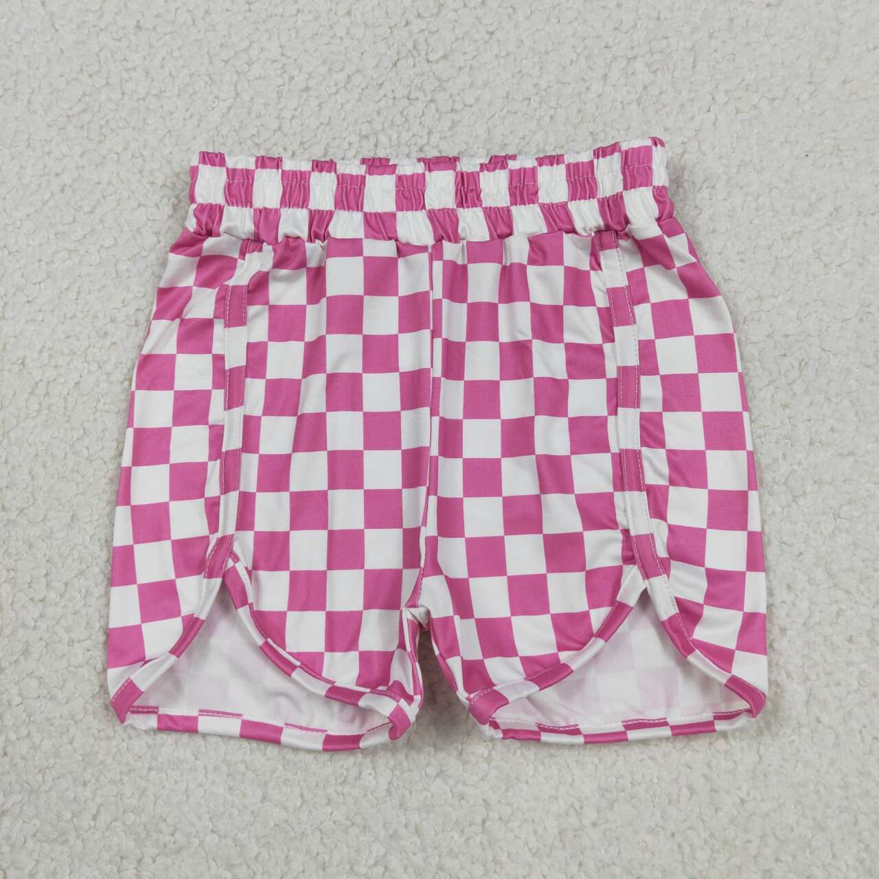 SS0431 Toddler Girls Pink Checkered Bottom Shorts