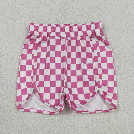 SS0431 Toddler Girls Pink Checkered Bottom Shorts