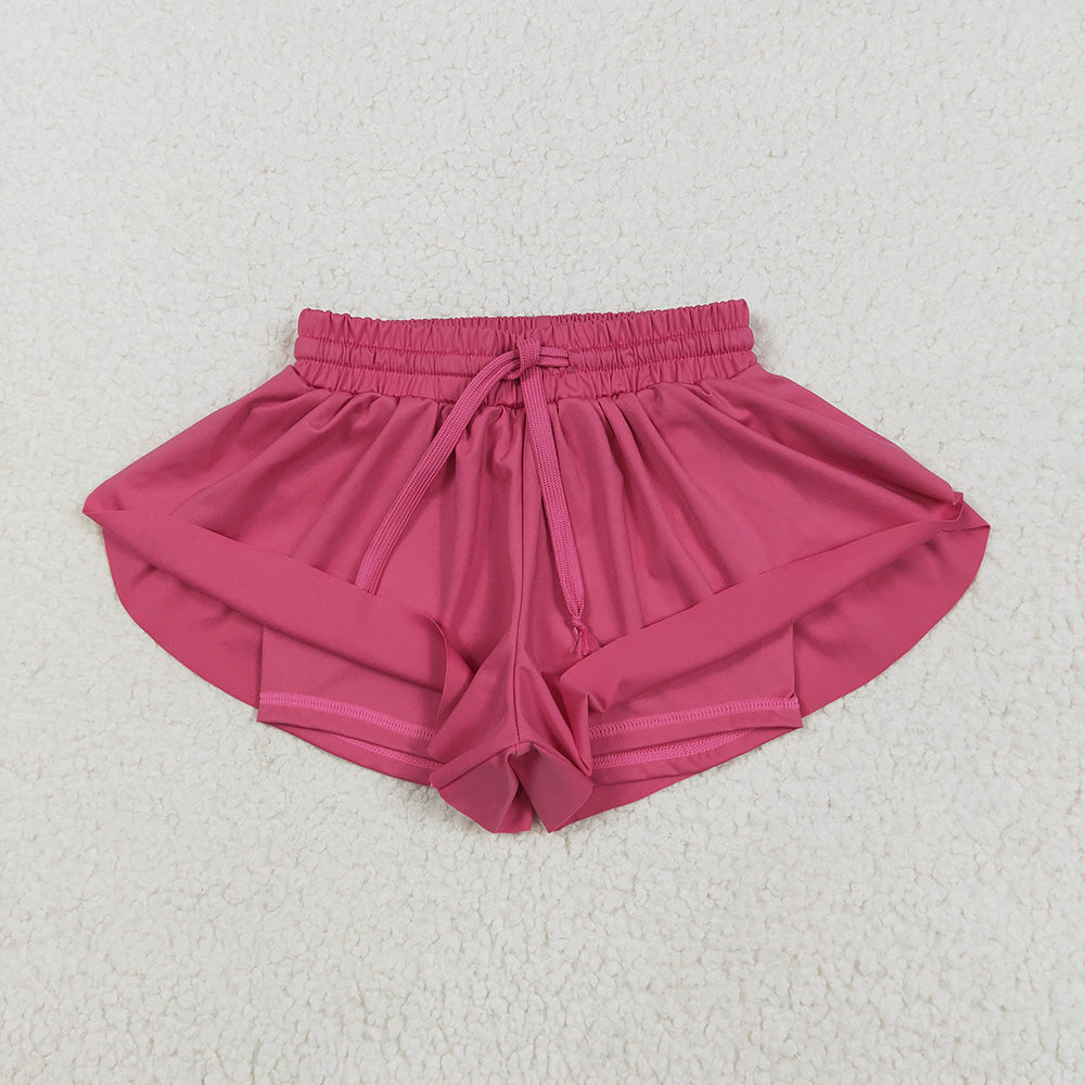 10 Solid Colors Girls Summer Bottom Flutter Yoga Shorts Sibling Matching Wear