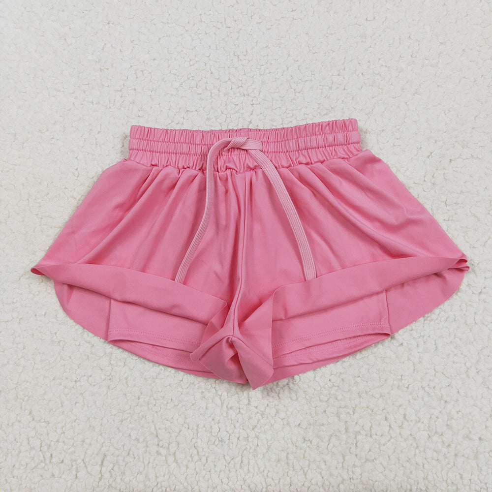 10 Solid Colors Girls Summer Bottom Flutter Yoga Shorts Sibling Matching Wear
