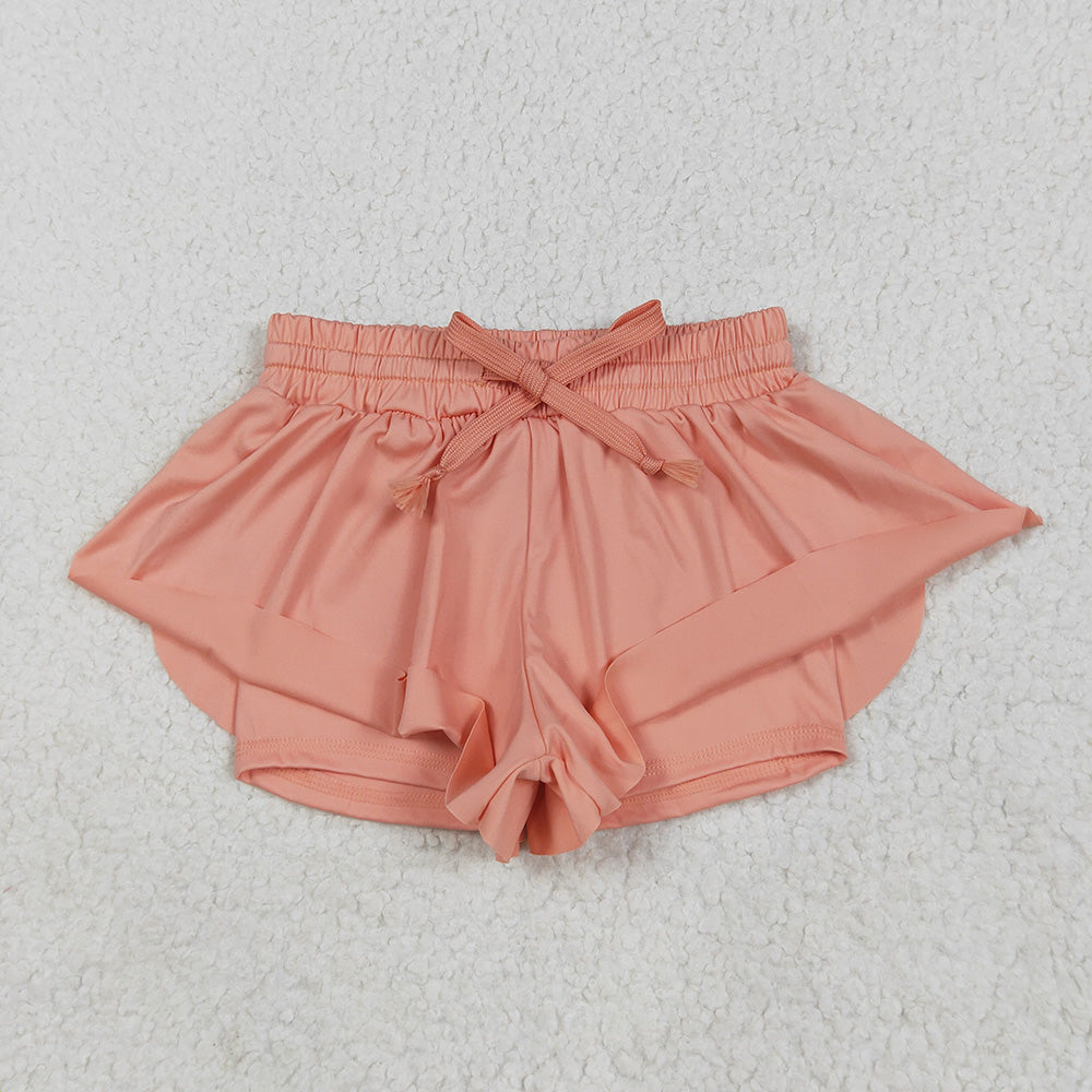 10 Solid Colors Girls Summer Bottom Flutter Yoga Shorts Sibling Matching Wear