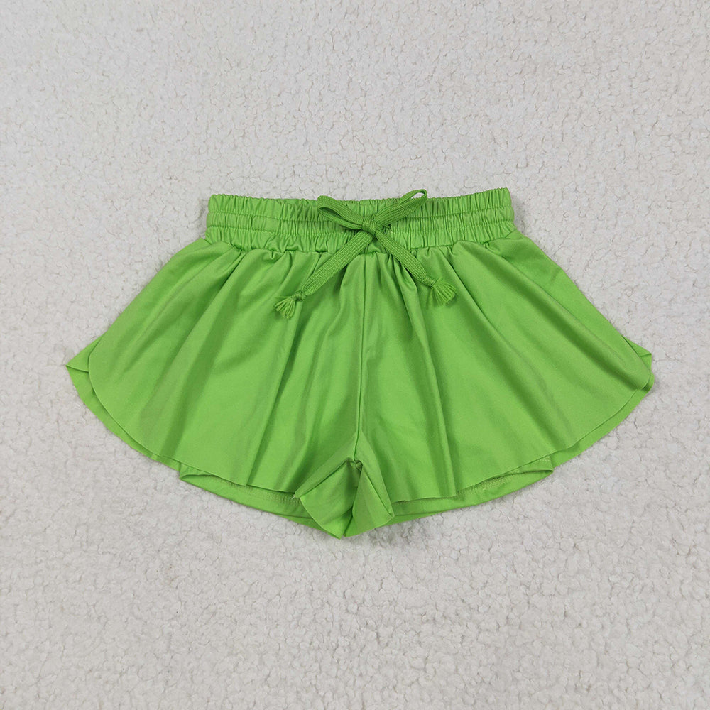 10 Solid Colors Girls Summer Bottom Flutter Yoga Shorts Sibling Matching Wear