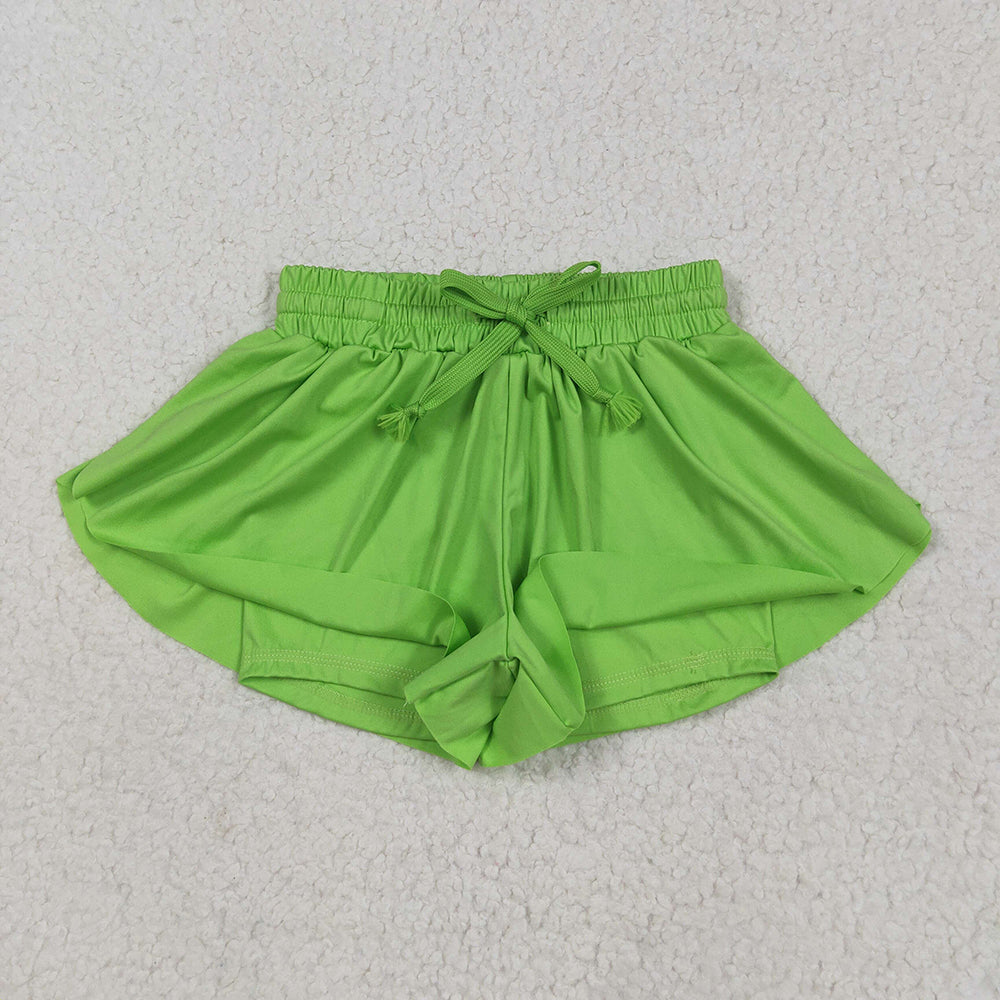 10 Solid Colors Girls Summer Bottom Flutter Yoga Shorts Sibling Matching Wear