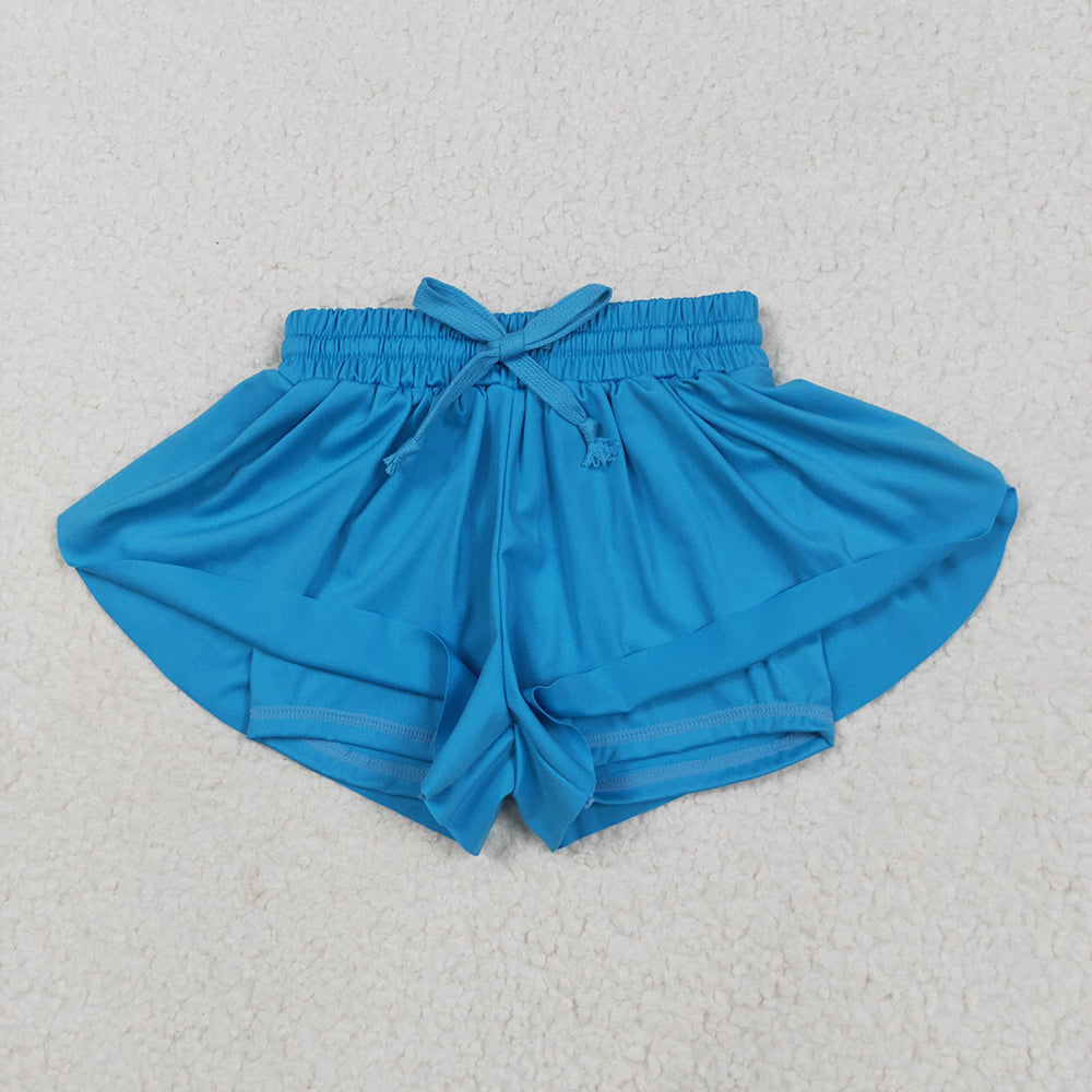 10 Solid Colors Girls Summer Bottom Flutter Yoga Shorts Sibling Matching Wear