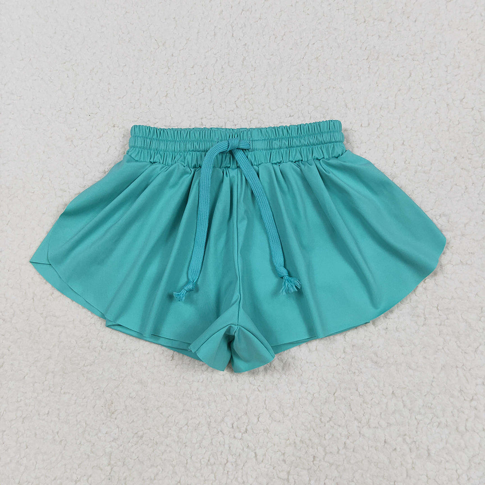 10 Solid Colors Girls Summer Bottom Flutter Yoga Shorts Sibling Matching Wear