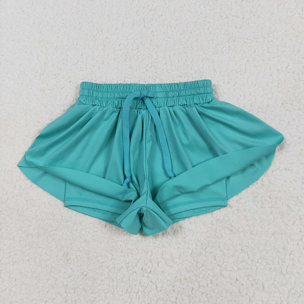10 Solid Colors Girls Summer Bottom Flutter Yoga Shorts Sibling Matching Wear