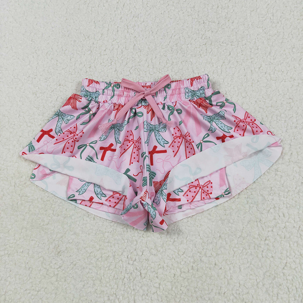 8 Colors Bows Leopard Girls Summer Bottom Flutter Shorts Sibling Matching Styles