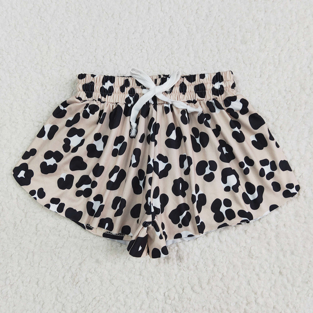 8 Colors Bows Leopard Girls Summer Bottom Flutter Shorts Sibling Matching Styles