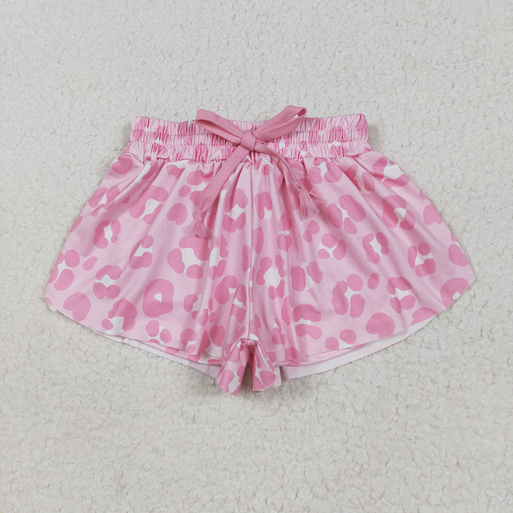 8 Colors Bows Leopard Girls Summer Bottom Flutter Shorts Sibling Matching Styles