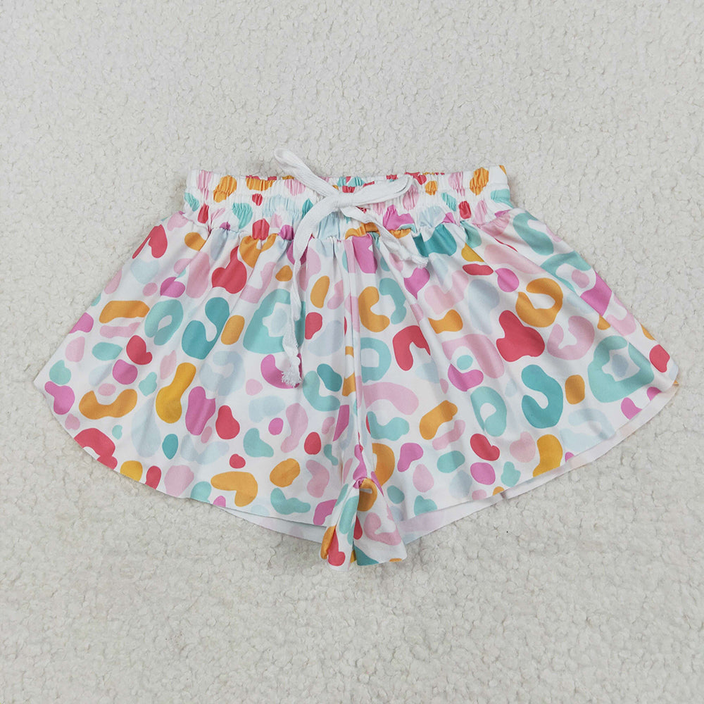 8 Colors Bows Leopard Girls Summer Bottom Flutter Shorts Sibling Matching Styles