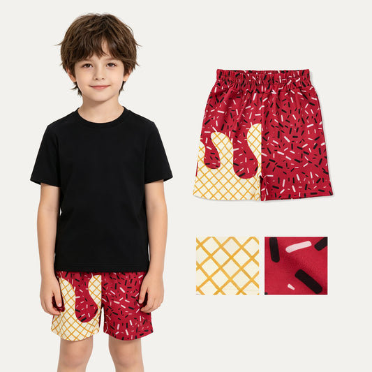 SS0638 Wine Ice Cream Drop Sprinkles Kids Boys Bottom Shorts