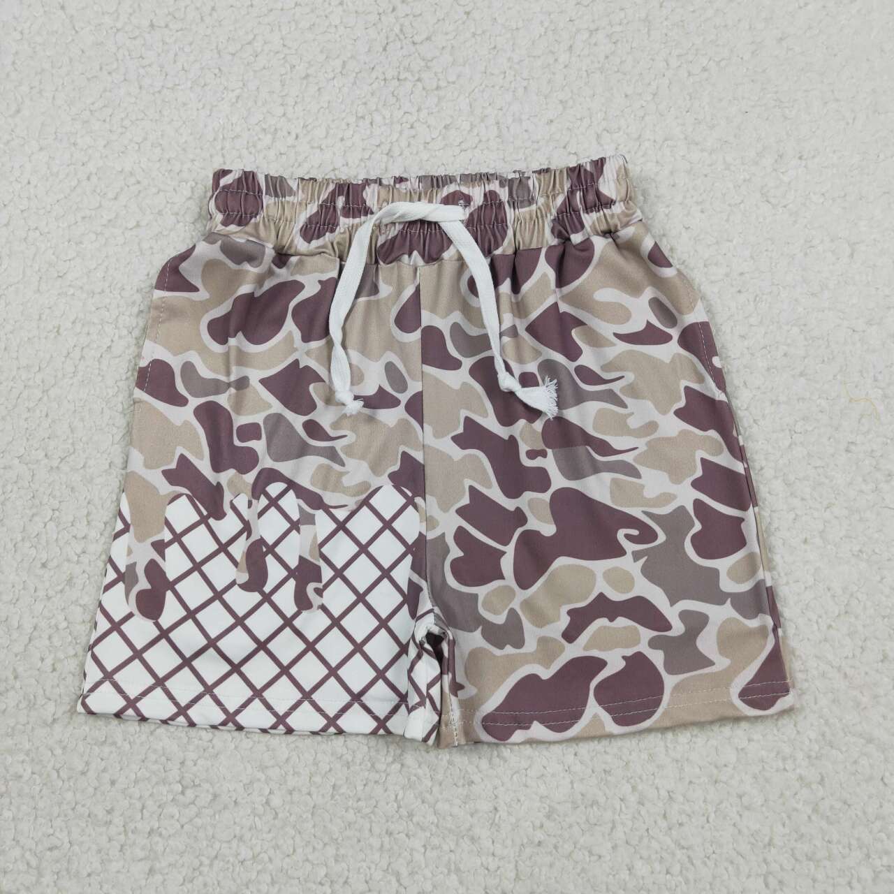 SS0648 Dark Grey Camo Boys Bottom Shorts