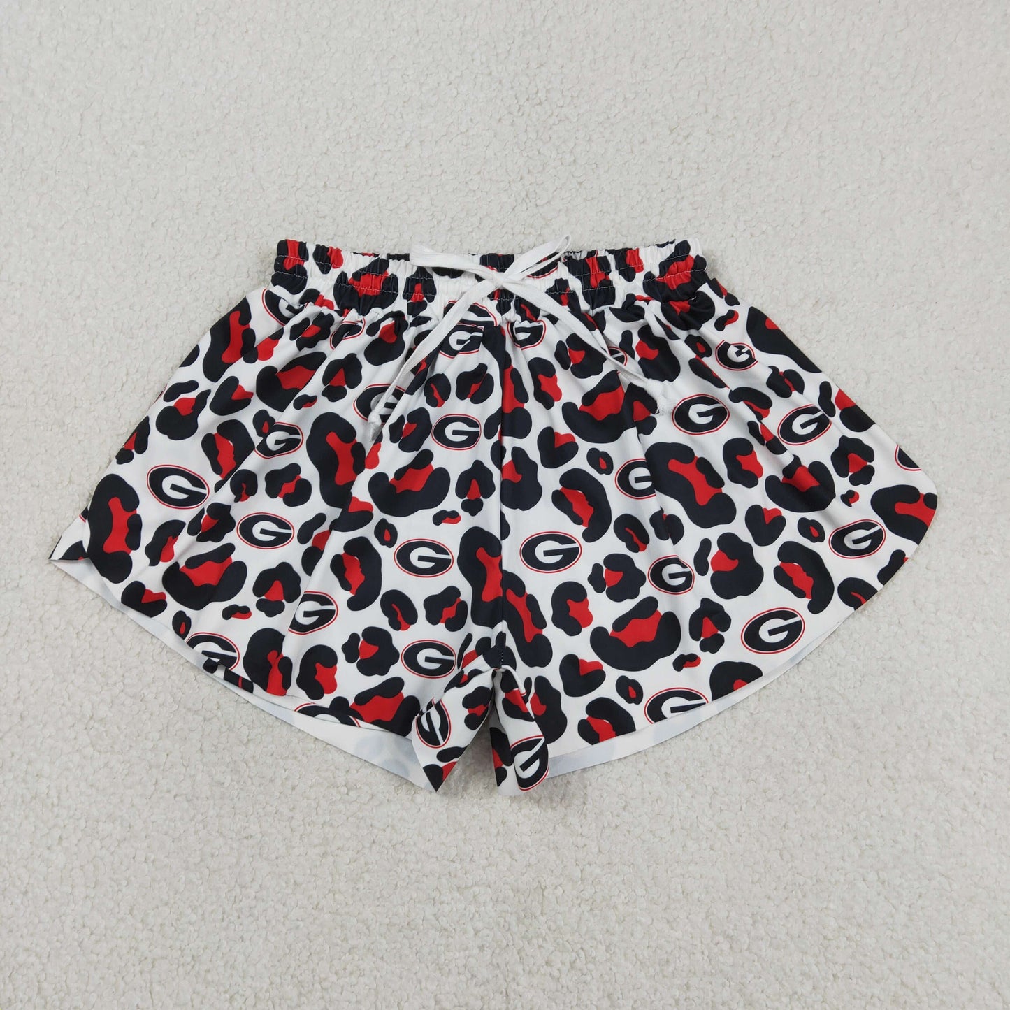 Mama and Me Girls Black Leopard G Team Yoga Active Ruffle Shorts Bottom