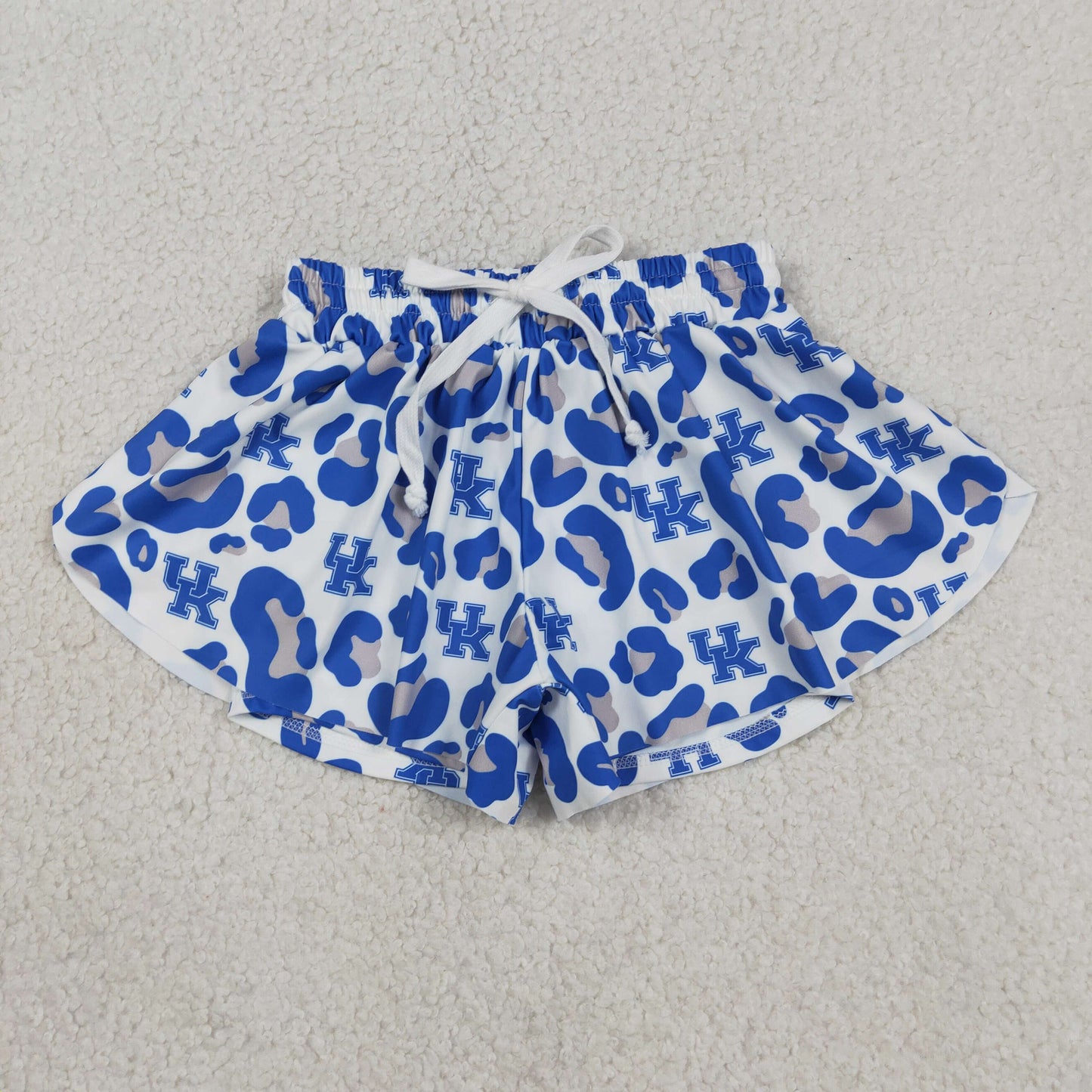 Teams Kentucky Leopard Print Girls Summer Bottom Yoga Flutter Shorts