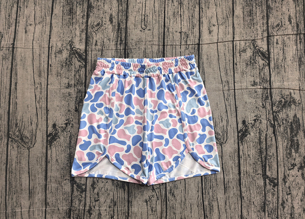 SS0859 Preorder Pink Blue Camo Print Woman Summer Bottom Shorts