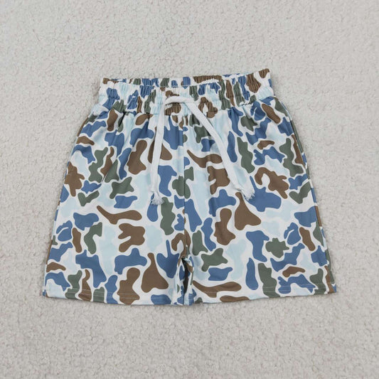 SS0873 Blue Green Brown Camo Boys Summer Bottom Shorts