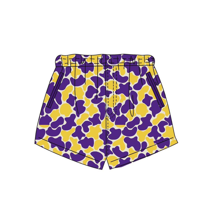 3.26 SS0874 Baby Girls Purple Yellow Camo Shorts Preorder