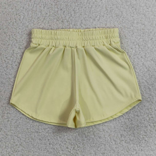 SS0899 Yellow Active Kids Girls Bottom Shorts