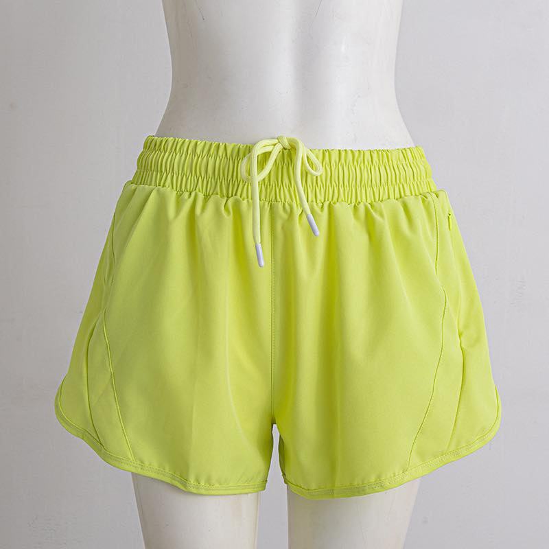 4.29 Kids Girls Light Neon Yellow Elastic Waist Active Shorts Preorder