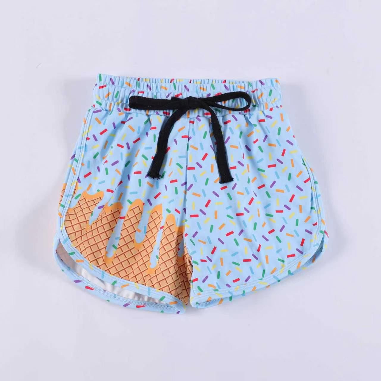 5.5 Kids Light Blue Ice Cream Sprinkle Shorts with Drawstring Preorder
